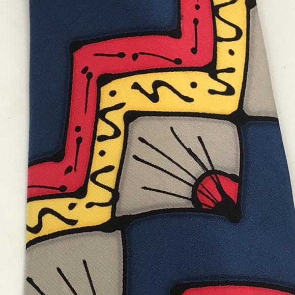 Vintage Rare Robert Daskal Retro Hand Painted & Signed Neck Tie - Picture 2 of 5